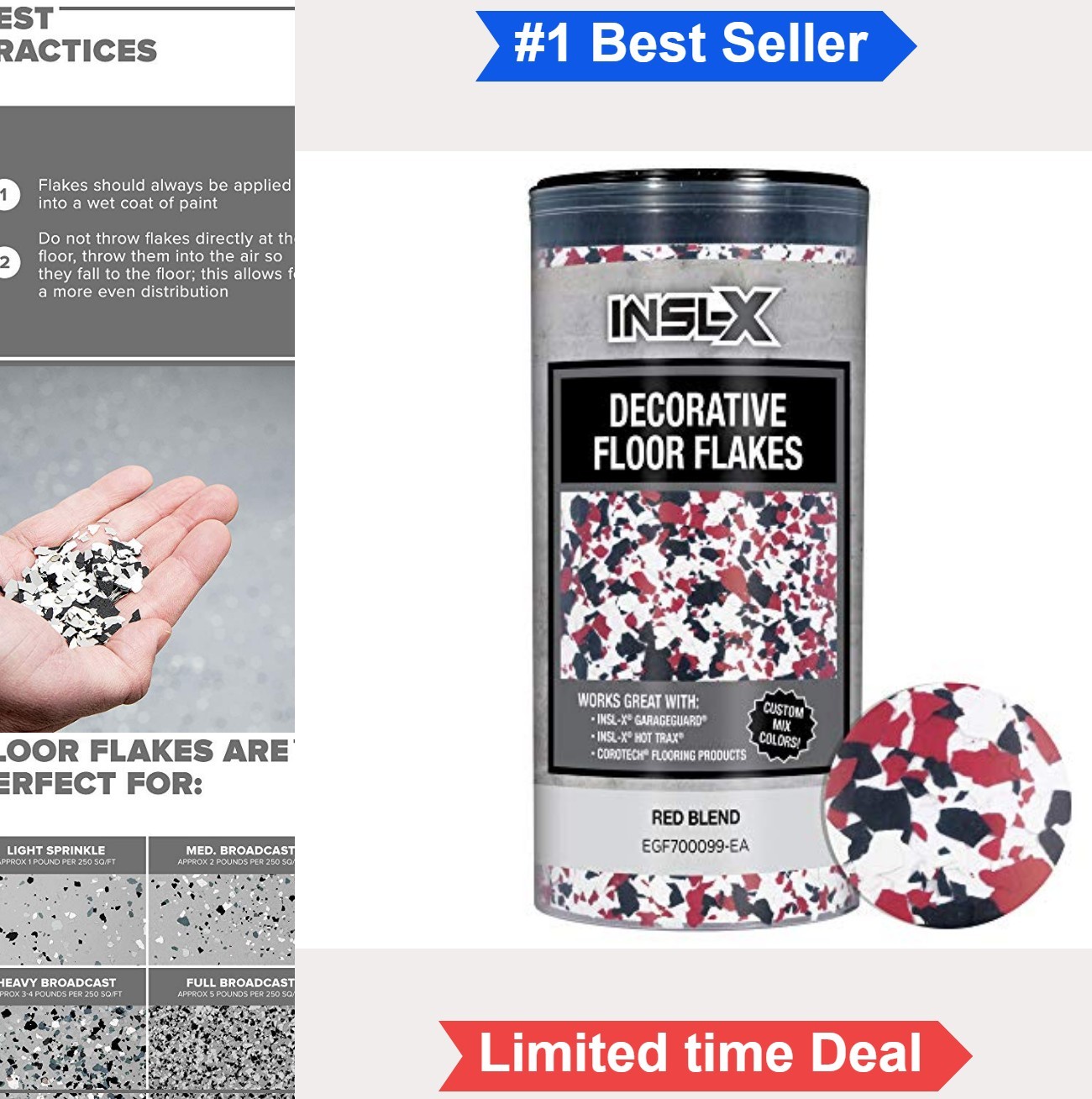 Decorative Floor Flakes 12 oz Red Concrete Garage Interior Exterior Paint