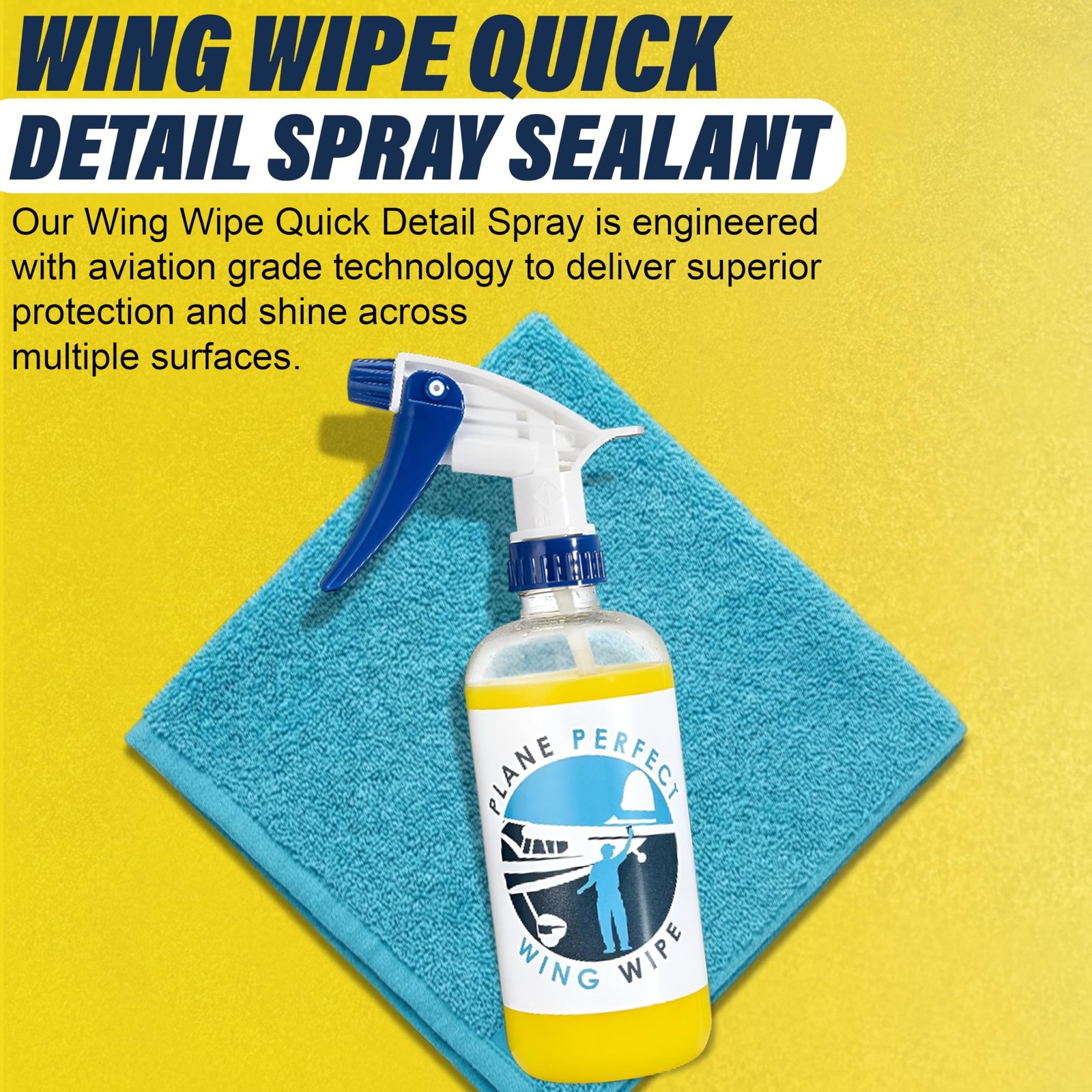 Plane Perfect Wing Wipe Quick Detail Spray Sealant – Hydrophobic Aviation Gra…