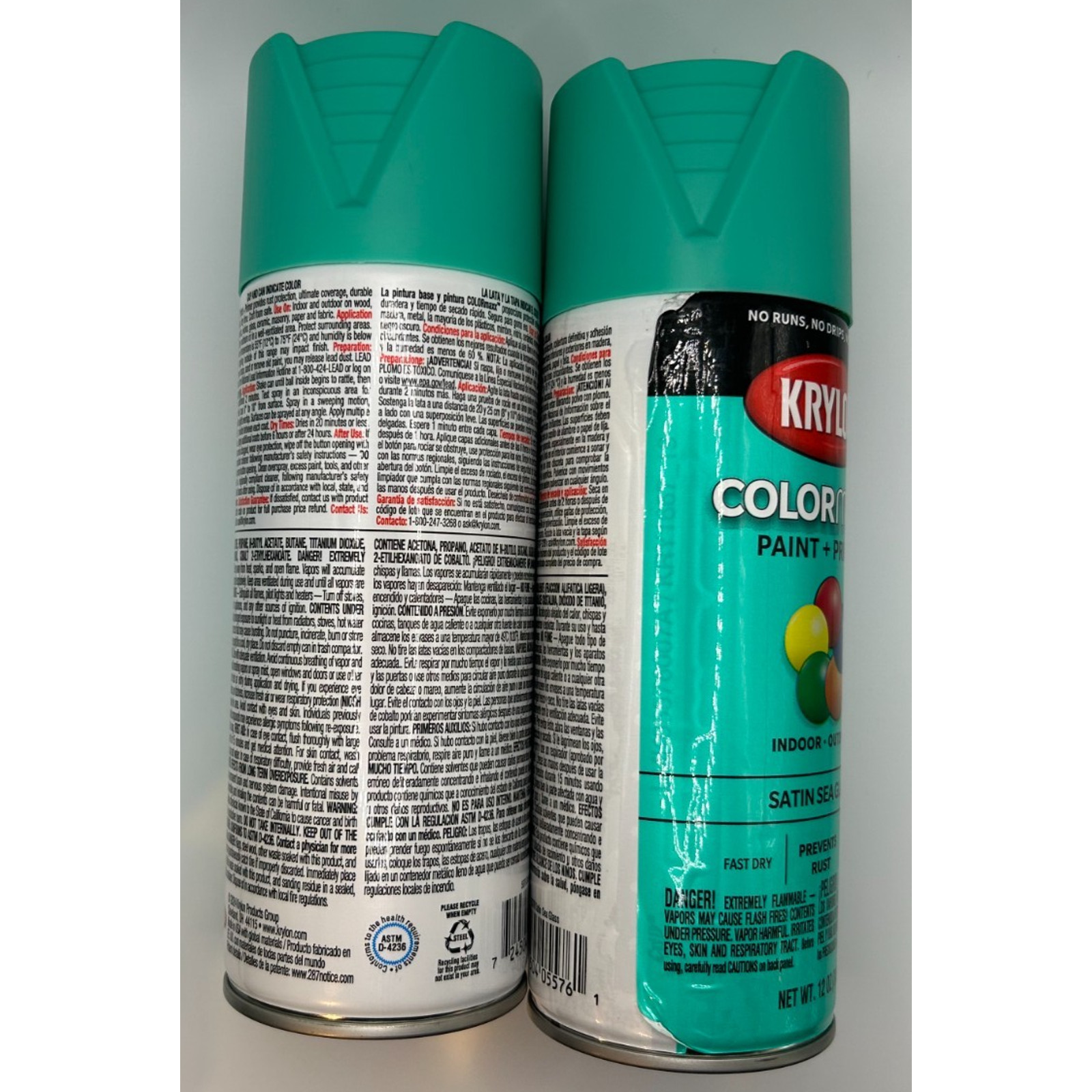Krylon COLORmaxx Sea Glass 12oz Fast Dry Spray Paint – 2 Pack