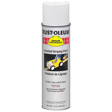 Rust-Oleum 2391838V Inverted Striping Paint, 20 Oz, White, Solvent -Based