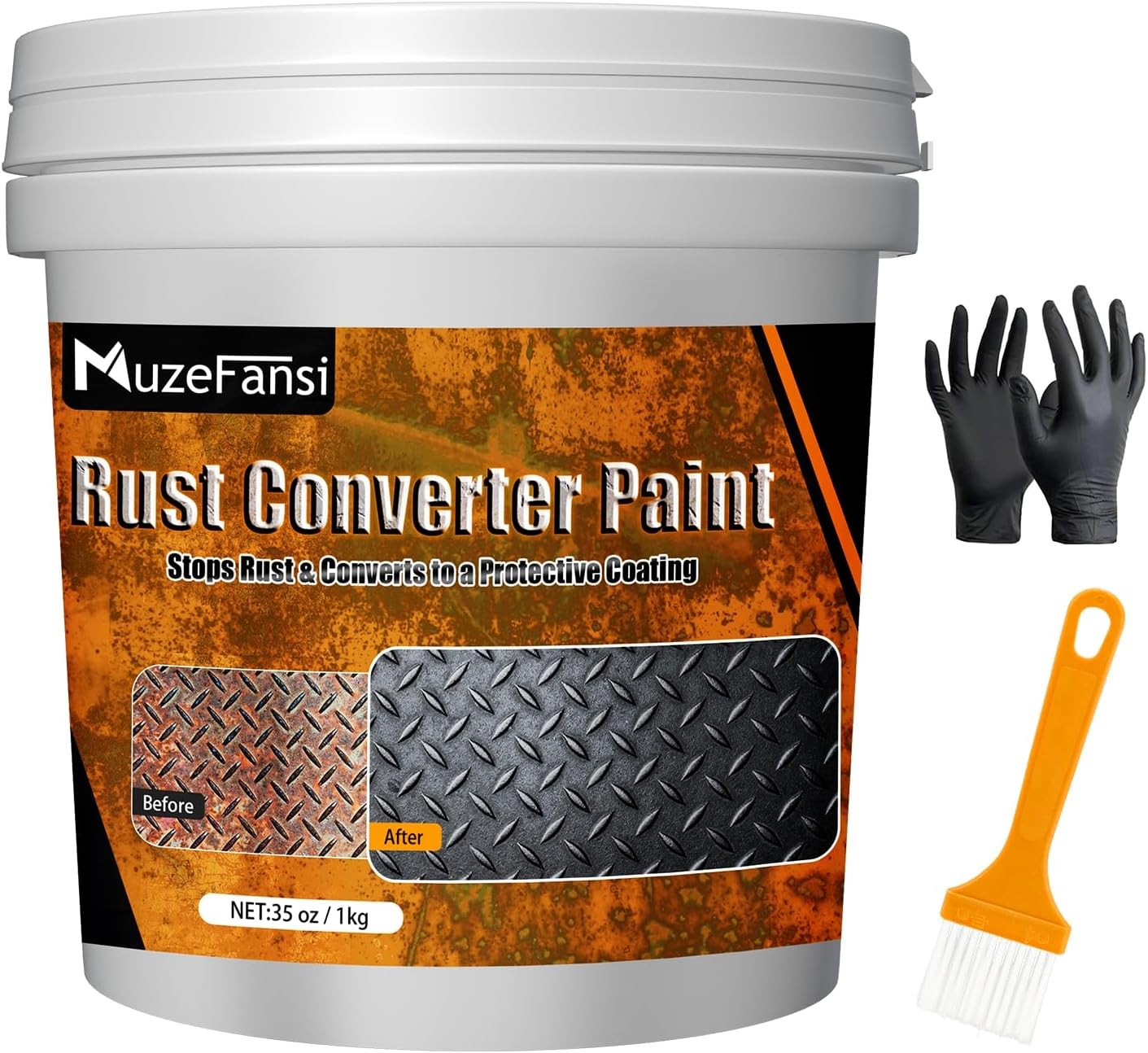 2-in-1 Rust Converter & Metal Primer – Stops Rust, Paint Over Rusted Metal, Anti