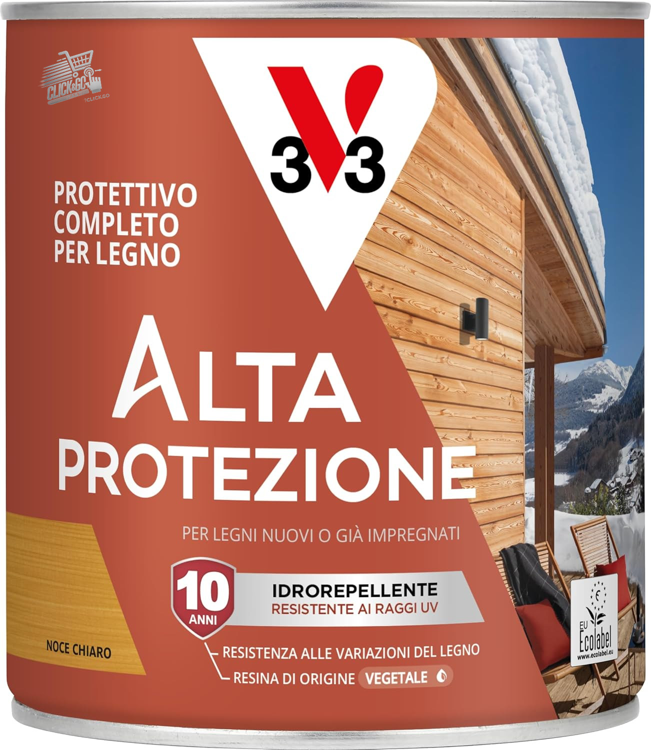 Organic Wood Protector V33 Light Walnut Impregnating Outdoor Indoor Water 75ml