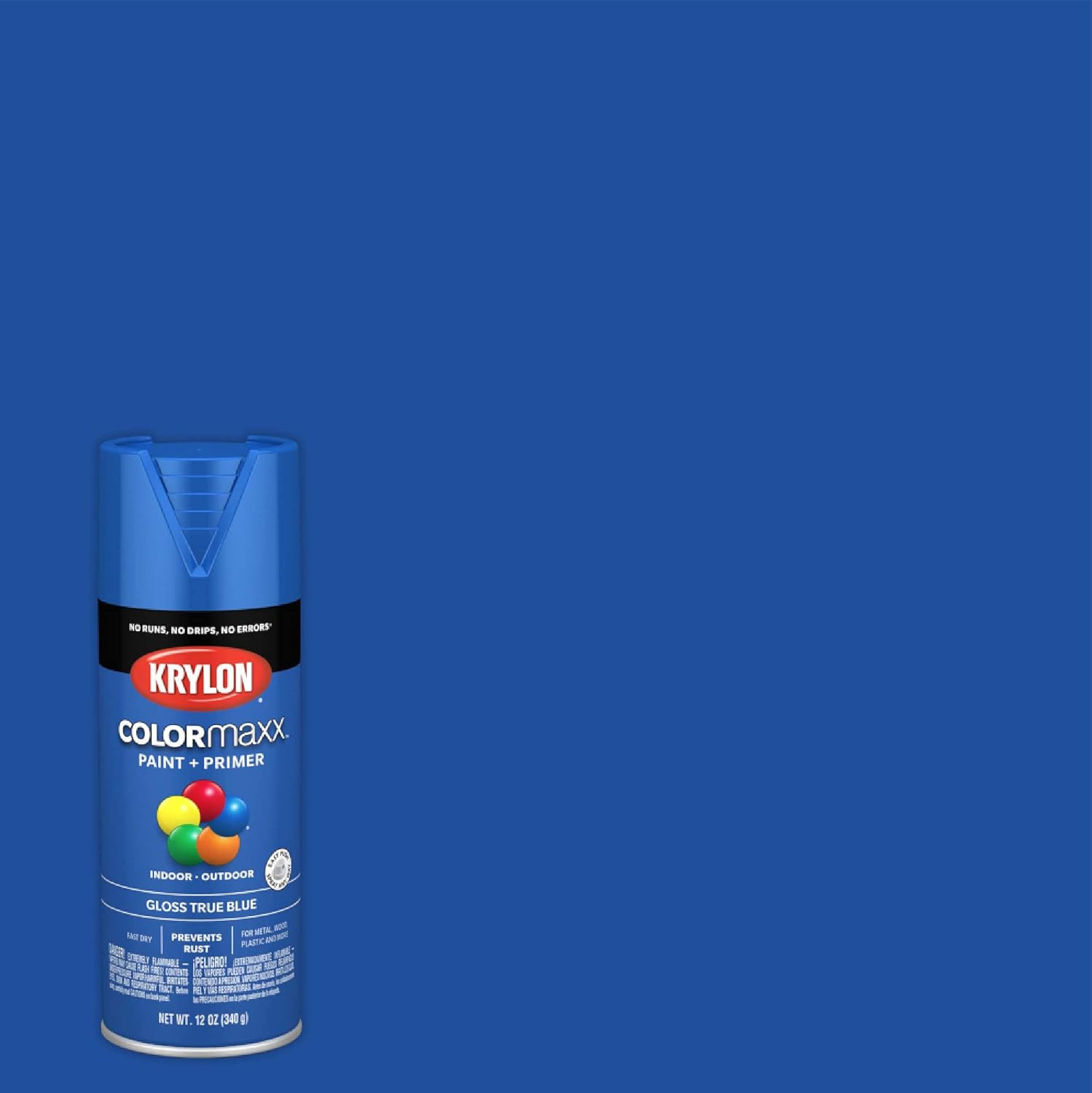 K05543007 Colormaxx Spray Paint and Primer for Indoor/Outdoor Use, Gloss True Bl