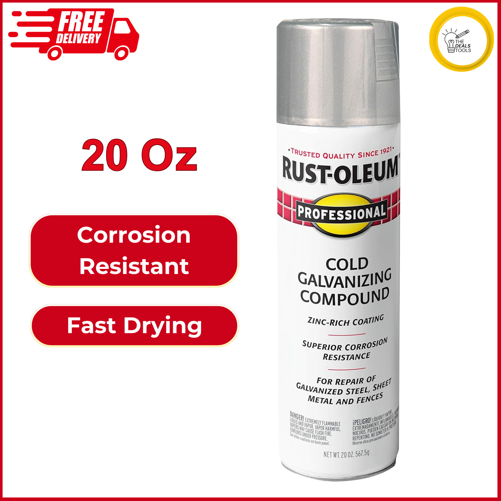 Cold Gray, Rust-Oleum Professional Galvanizing Compound Spray Paint,Gloss, 20 Oz