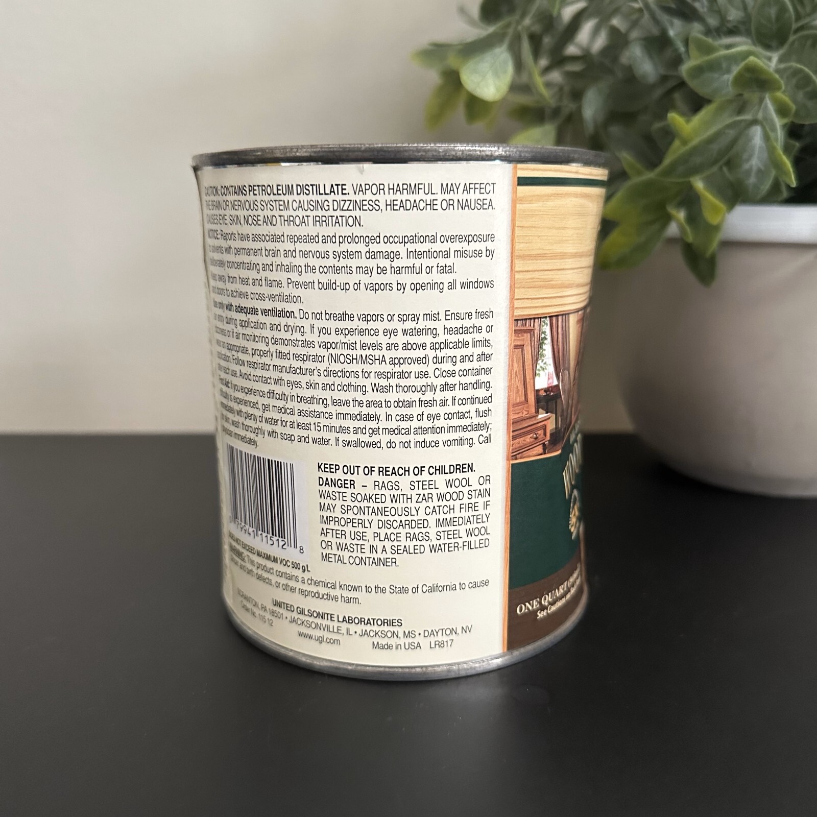 ZAR Quart 115 MODERN WALNUT Oil Based Interior Wood Stain 11512 18E14 Can