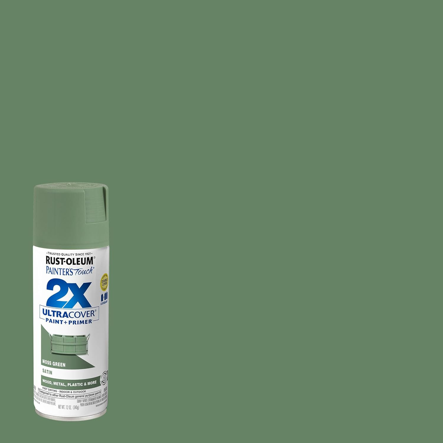 Rust Oleum 12 Ounce Painter’s Touch 2X Spray Paint Moss Green Satin Finish