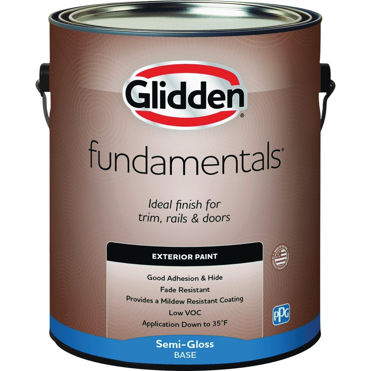 Glidden Fundamentals Exterior Paint Semi Gloss White Pastel Base Gallon Glidden