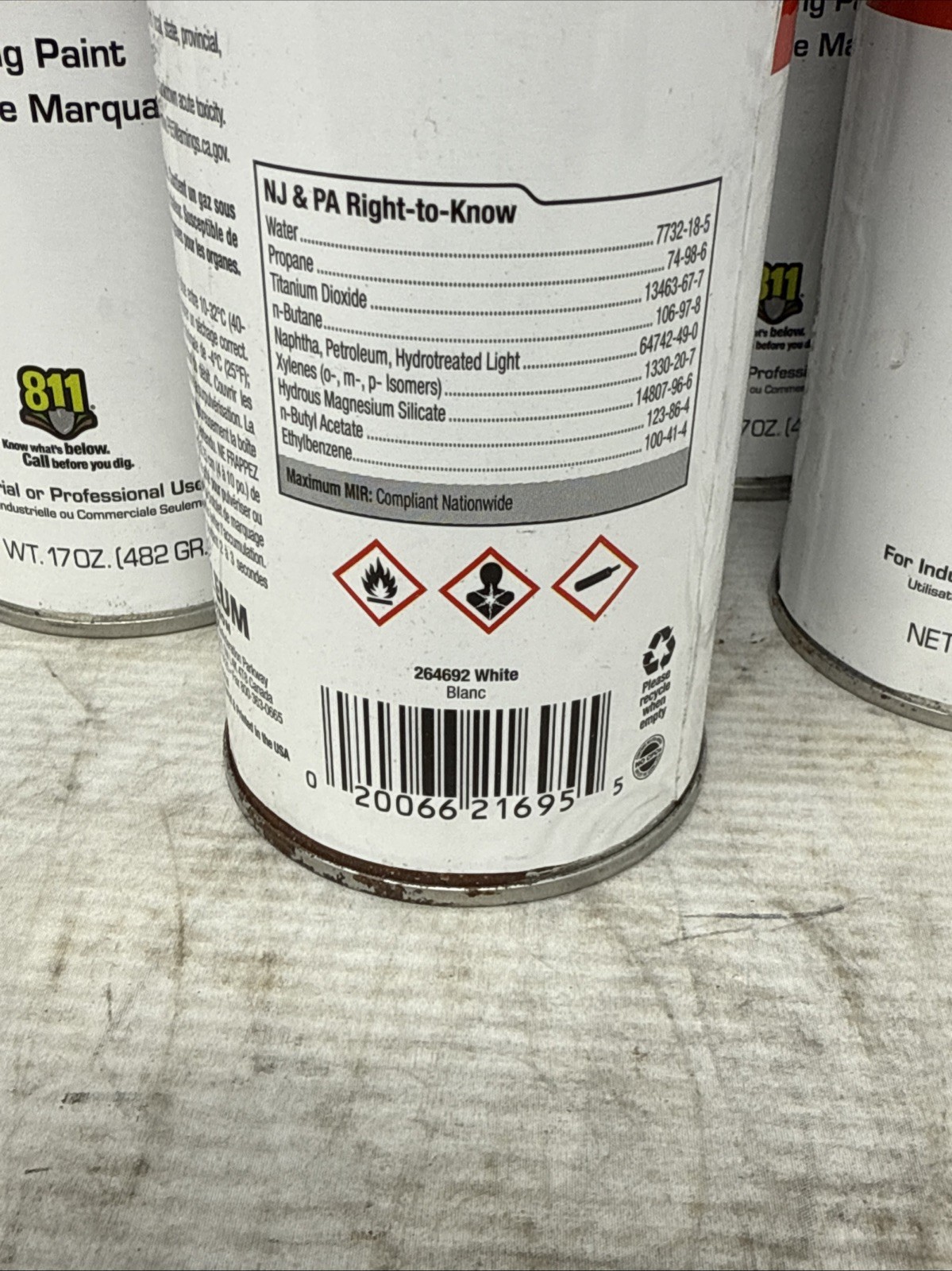10 – Rust-Oleum 264692 17-Oz Water-Based Construction Marking Spray Paint, White