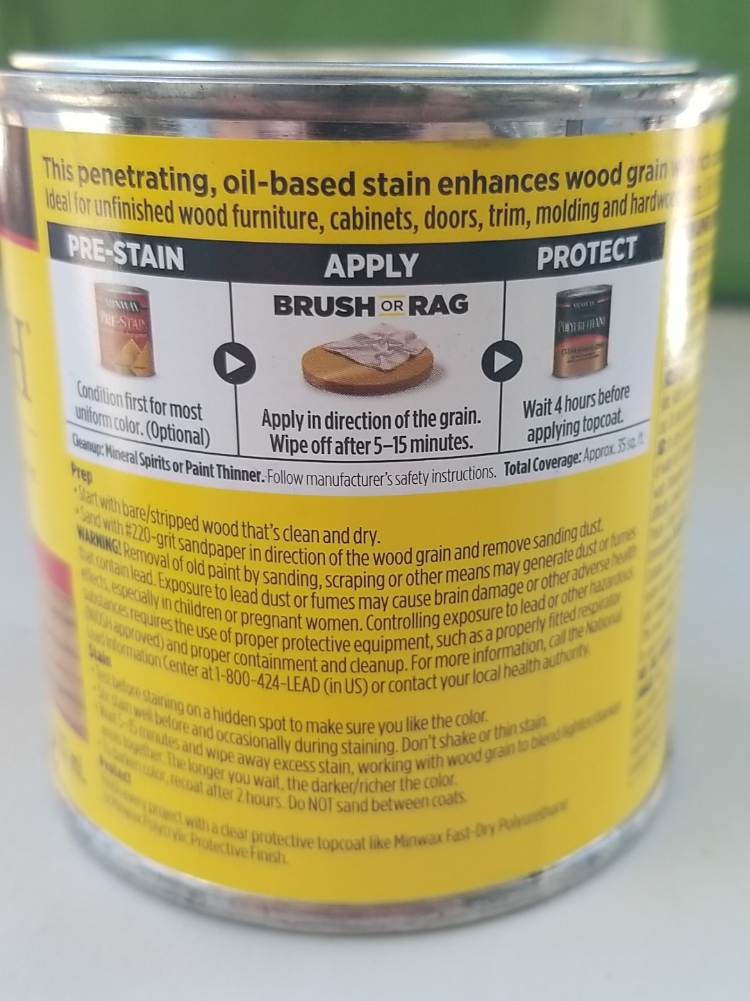 Minwax Wood Finish Golden Oak Wood Stain / Sealer, 8 oz can, 210B Lot of 2