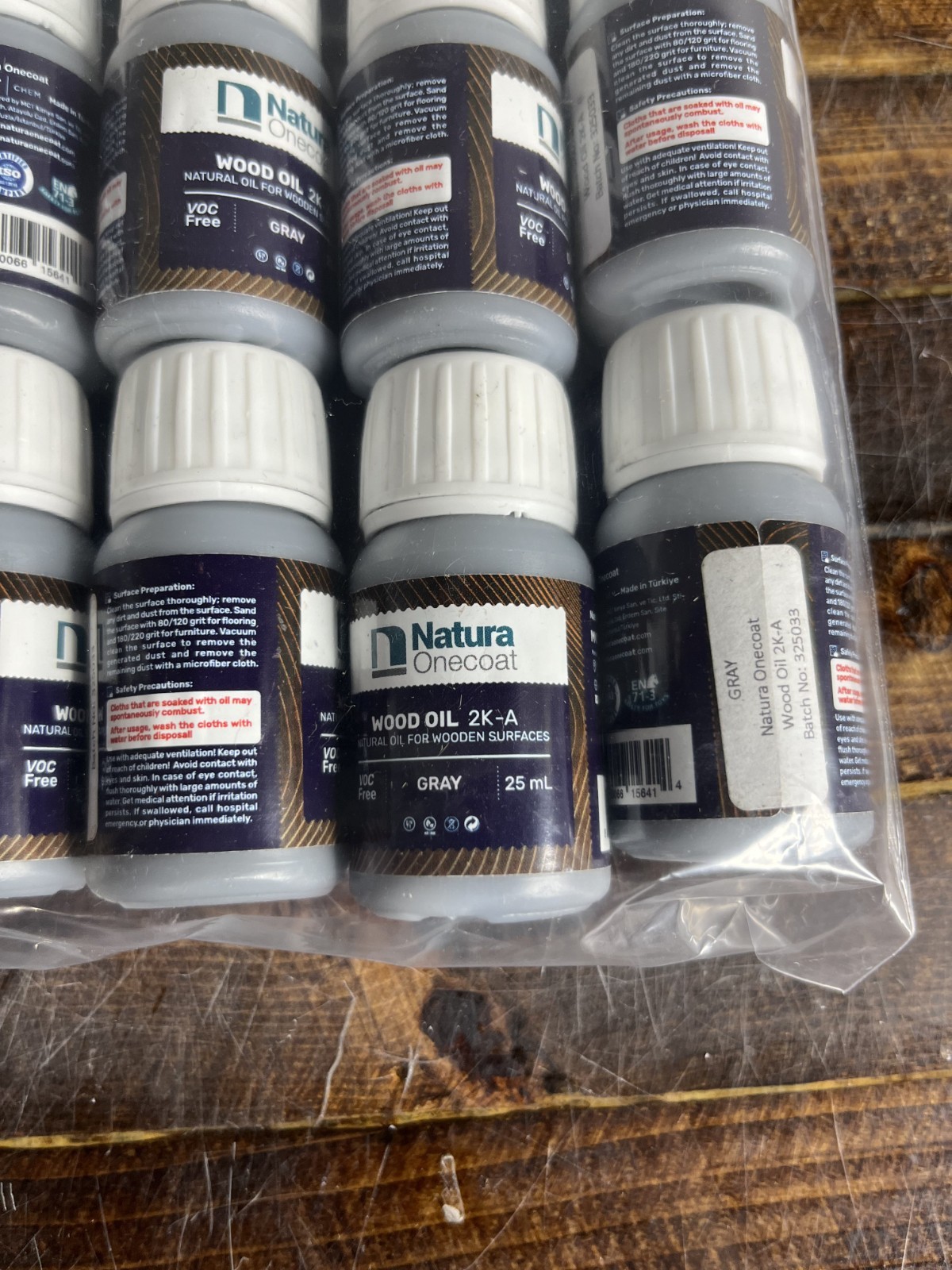 Natura Onecoat Wood Oil 2K Gray 12 Pack VOC Free Hardwax Finish New