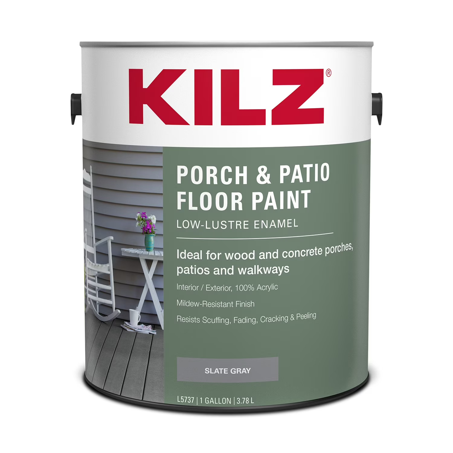 KILZ Porch Patio Floor Paint Slate Gray 1 Gal Latex Interior Exterior