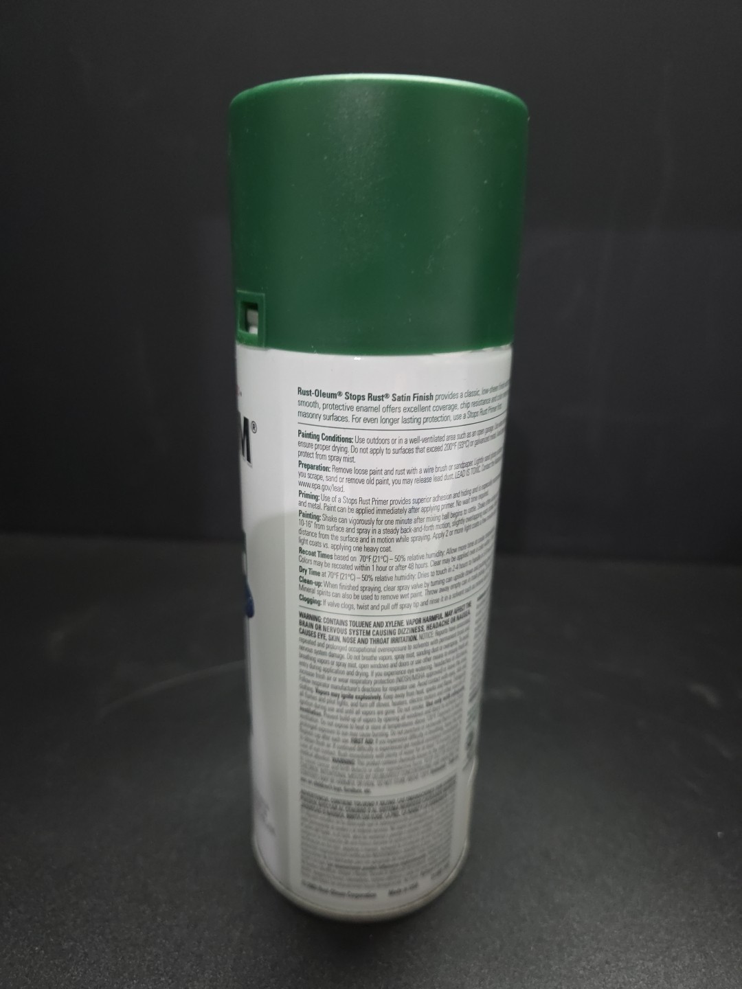 Rust-Oleum Stops Rust Spray Paint 12oz Satin Hunter green 7732