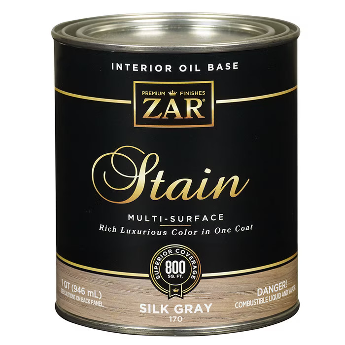 ZAR Solid Silk Gray Oil-Based Polyurethane Wood Stain 1 qt 17012
