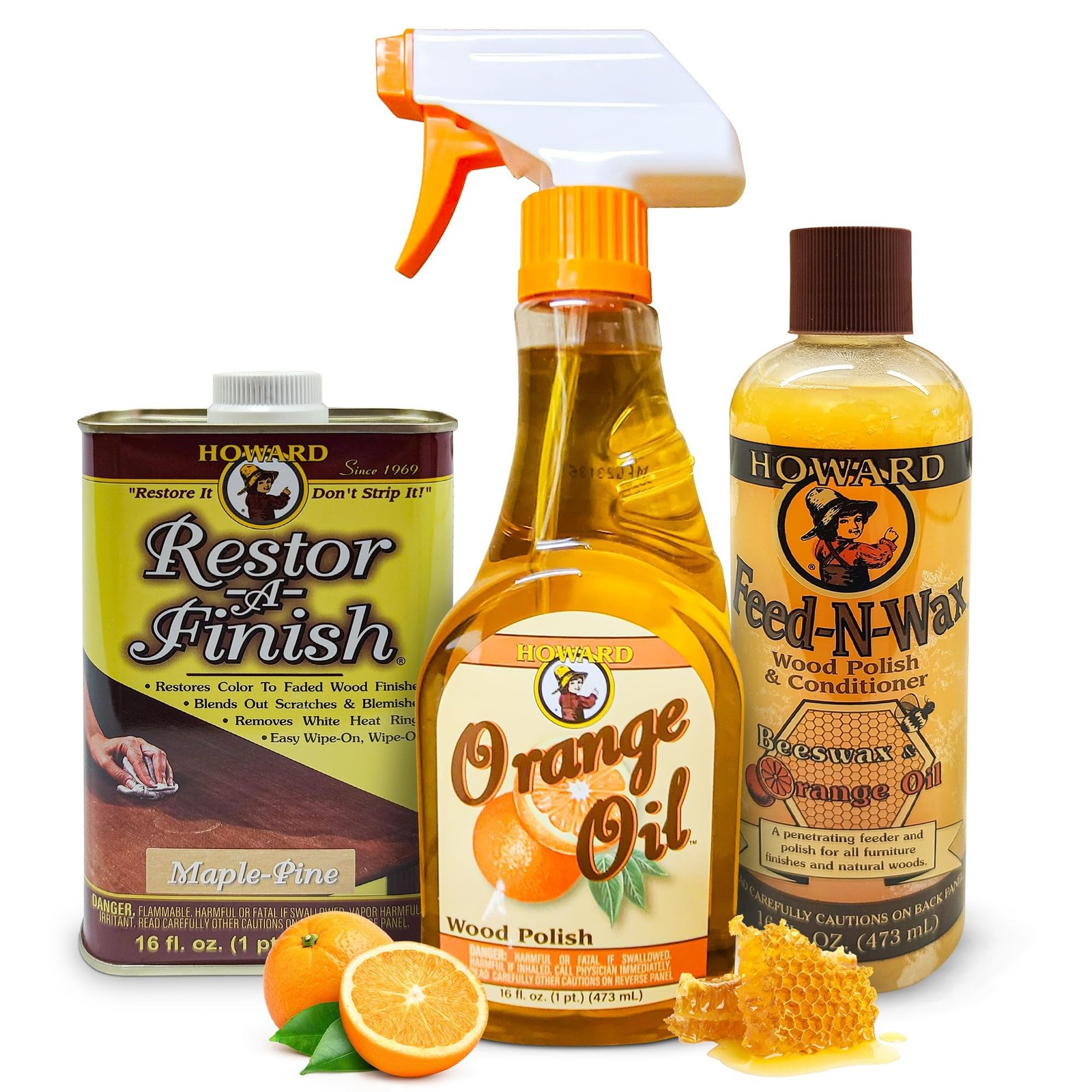 Howard Complete Wood Restoration Kit, Clean, Protect, and Restore Wood Finish…
