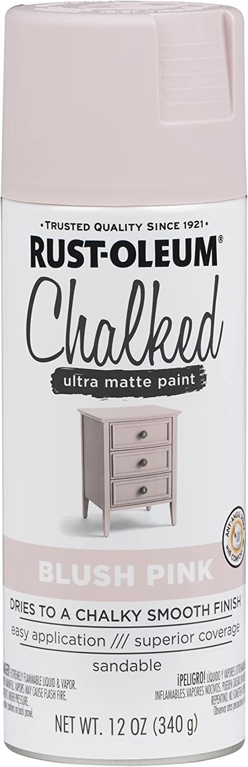 Rust-Oleum 302594 Chalked Ultra Matte Spray Paint, 12 Oz Pack of 1 Blush Pink