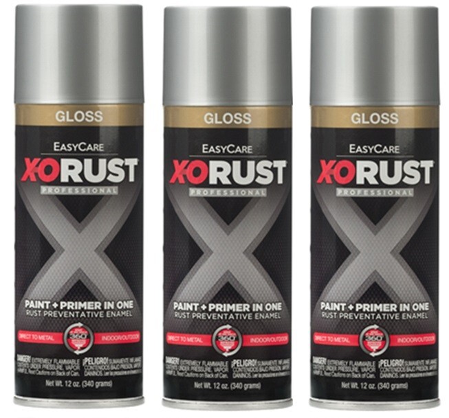 X-O Rust XOP10-AER Aluminum Silver Anti-Rust Enamel Spray Paint- Pack of 3
