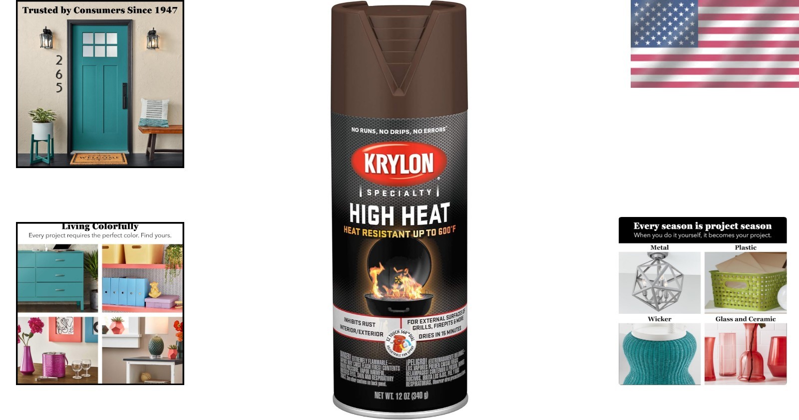 High Heat Resistant Brown Spray Paint – 12oz Aerosol, Rust Protection & Fast Dry