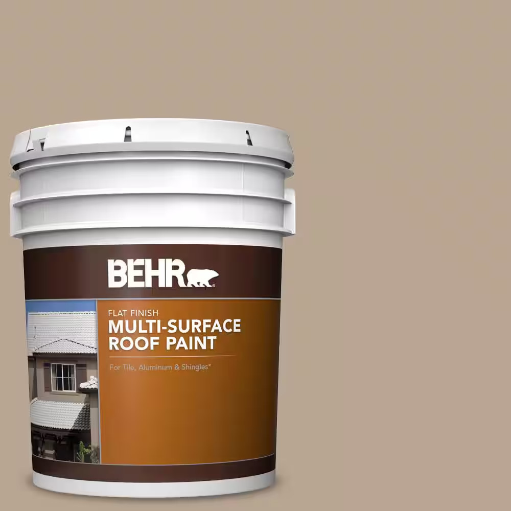 5 Gal. #RP-14W Natural Shake Flat Multi-Surface Exterior Roof Paint