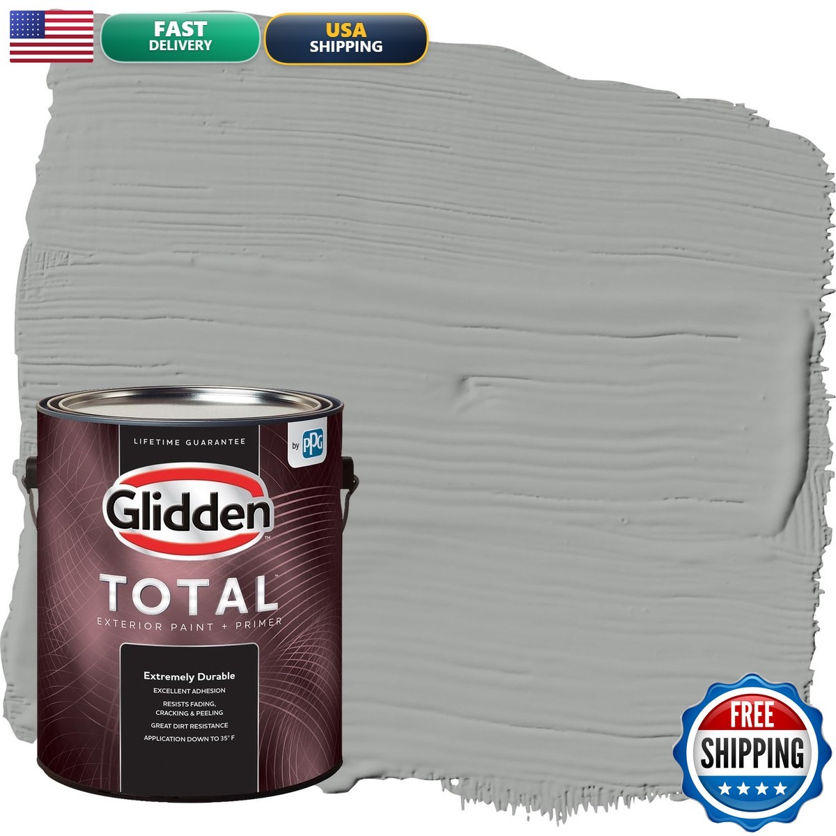 Glidden Total Exterior All-In-One Stepping Stone/Gray Semi-Gloss 1 Gallon