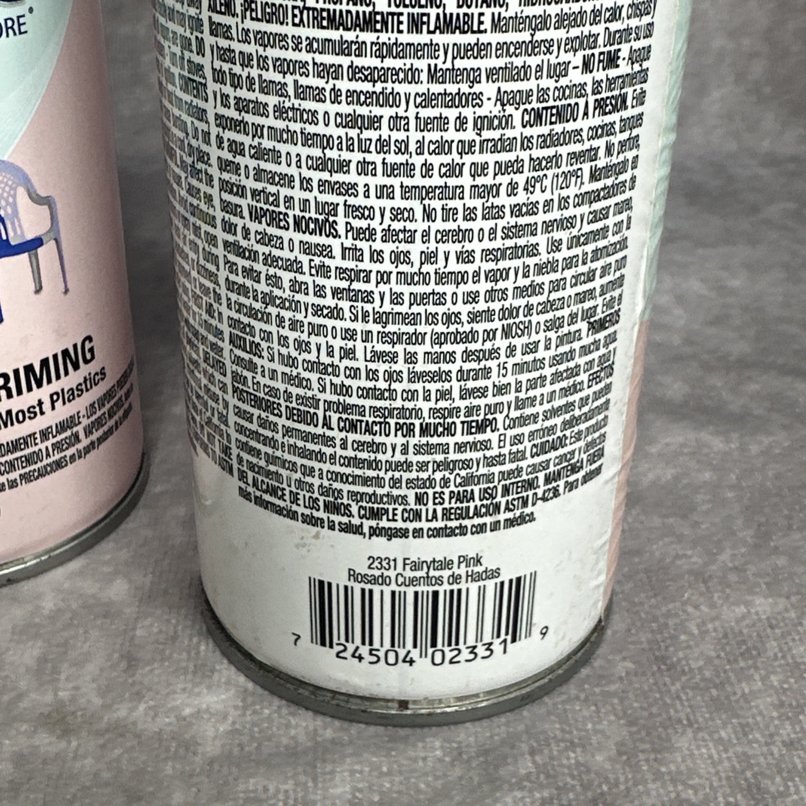 2 Krylon Fusion For Plastic Spray Paint 2331 Gloss Fairy Tale Pink Discontinued