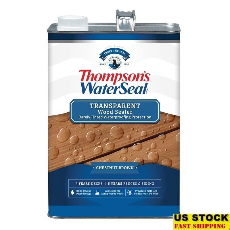 Transparent Wood Sealer Waterproofer Mildew Resistant Outdoor Protection 1 Gal