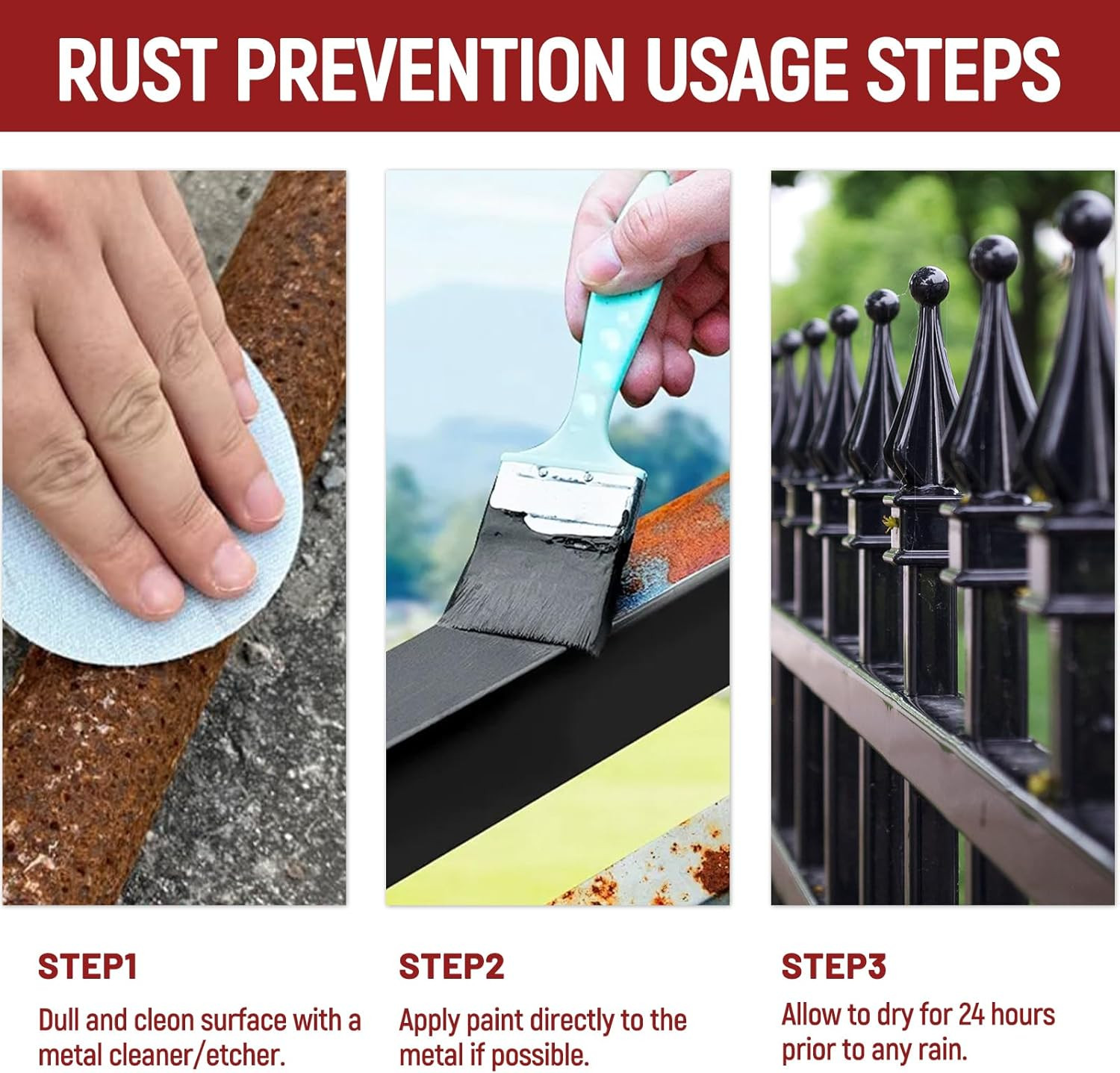 Metal Paint, Water-Based Rust-Proof Paint, 16 Fl Oz, Metal Primer and Protective