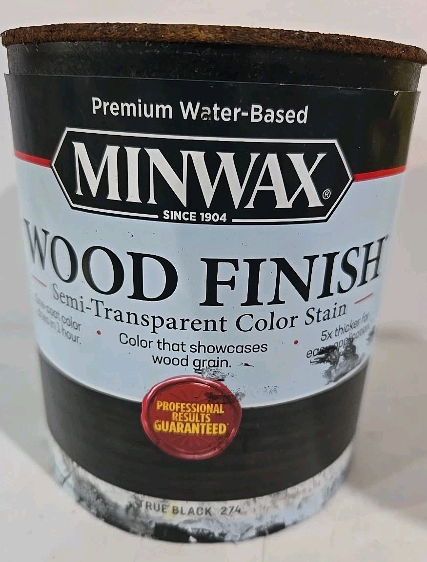 Minwax True Black # 274 Wood Finish Water-Based Semi-Transparent Stain 1 Quart