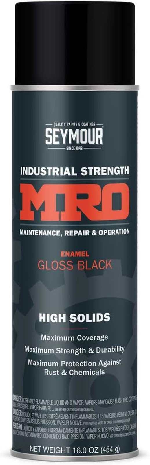 620-1415 Industrial MRO High Solids Spray Paint, Gloss Black , 16 Ounce (Pack of