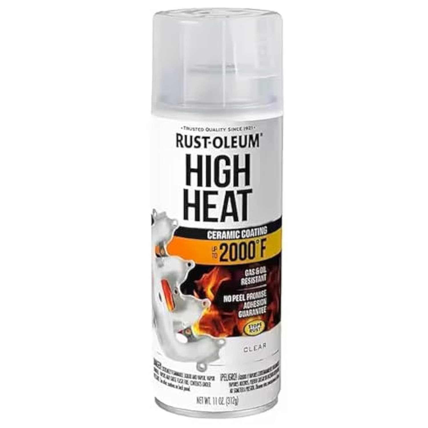 Rust-Oleum Automotive High Heat Spray Paint, 11 oz, Clear, Gas and Oil Resistant