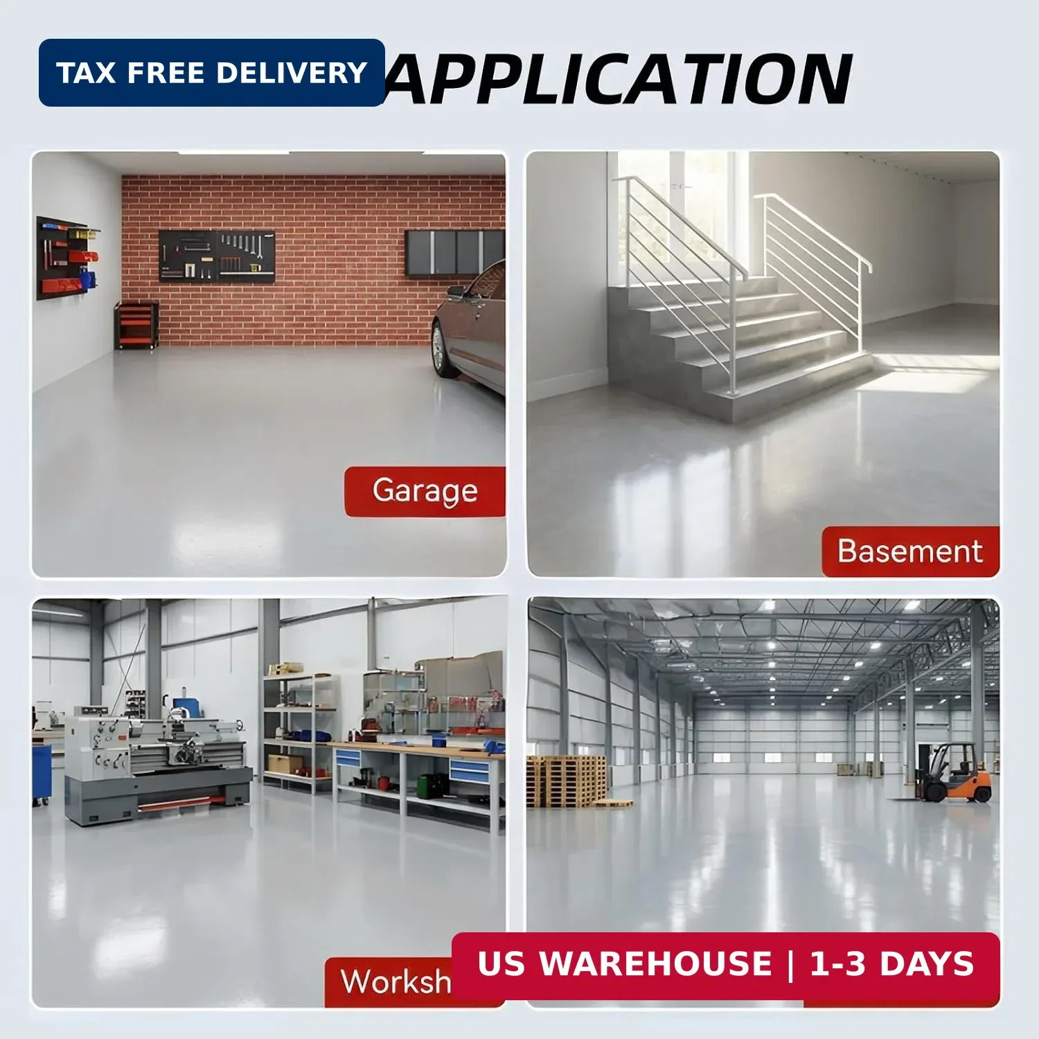 Garage Floor Epoxy Kit, 2K Epoxy Floor Paint with Tools, Epoxy Coating for Concr