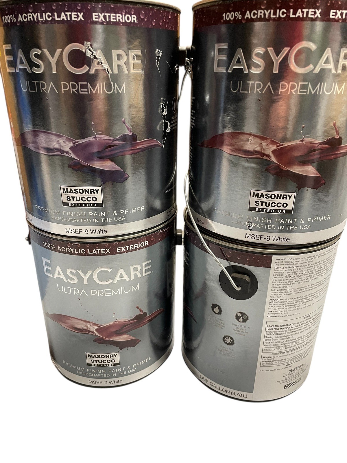 4 Gal EasyCare Ultra Premium, Masonry Stucco Paint Primer, Acrylic Latex White