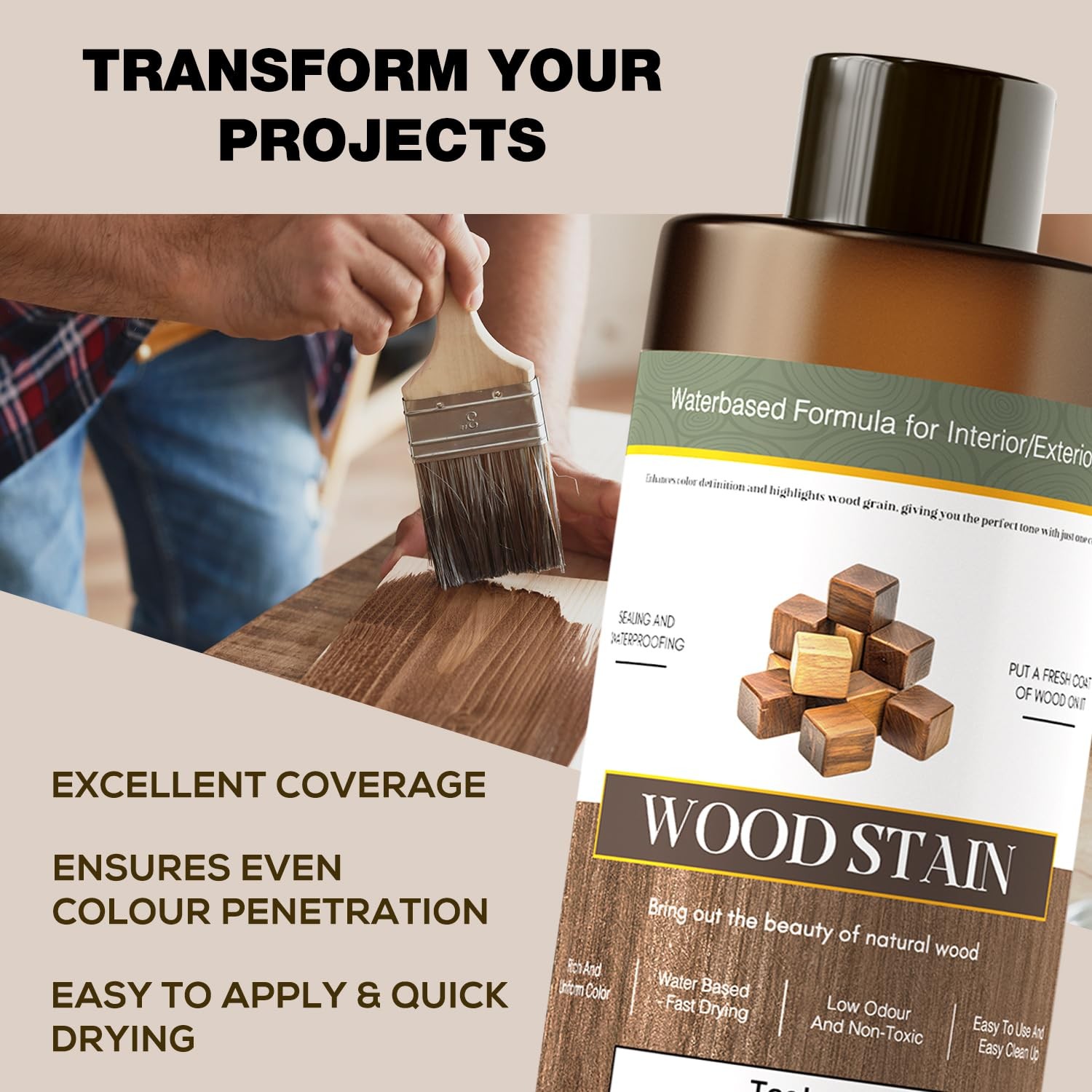 Wood Stain – Stain for Wood – Natural Stain for Furniture – Water Based | Fas…