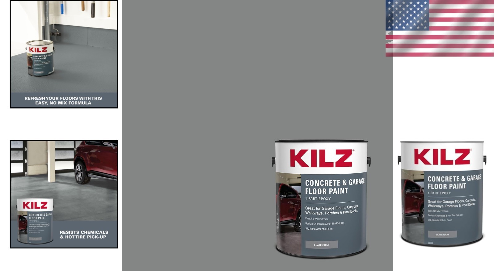 Indoor/Outdoor Concrete Paint, Slate Gray, Satin – 1 Gal#