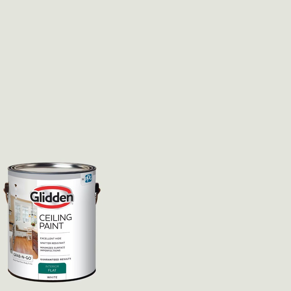 Grab-N-Go Interior Ceiling Paint Flat, White, 1 Gallon