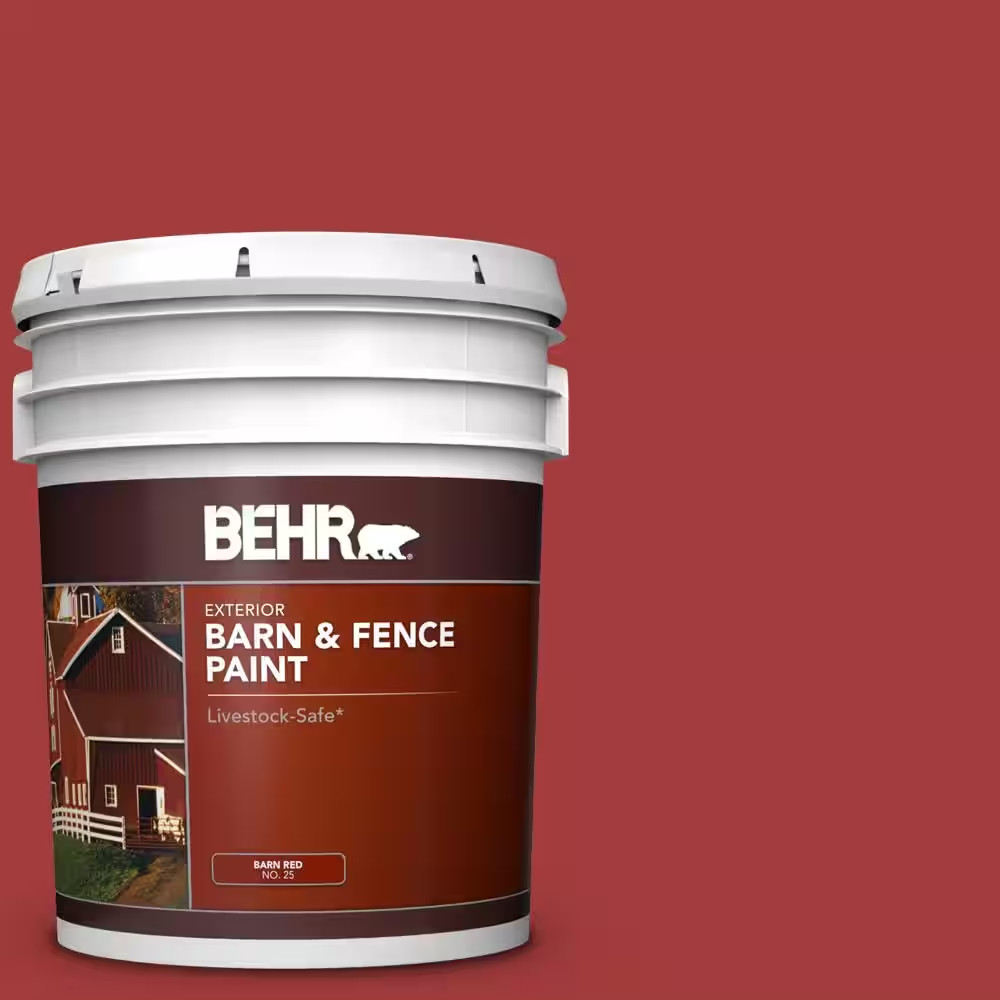 Red Barn Fence Exterior Paint 5 Gallon Livestock Safe Durable Oil Latex Adhesion