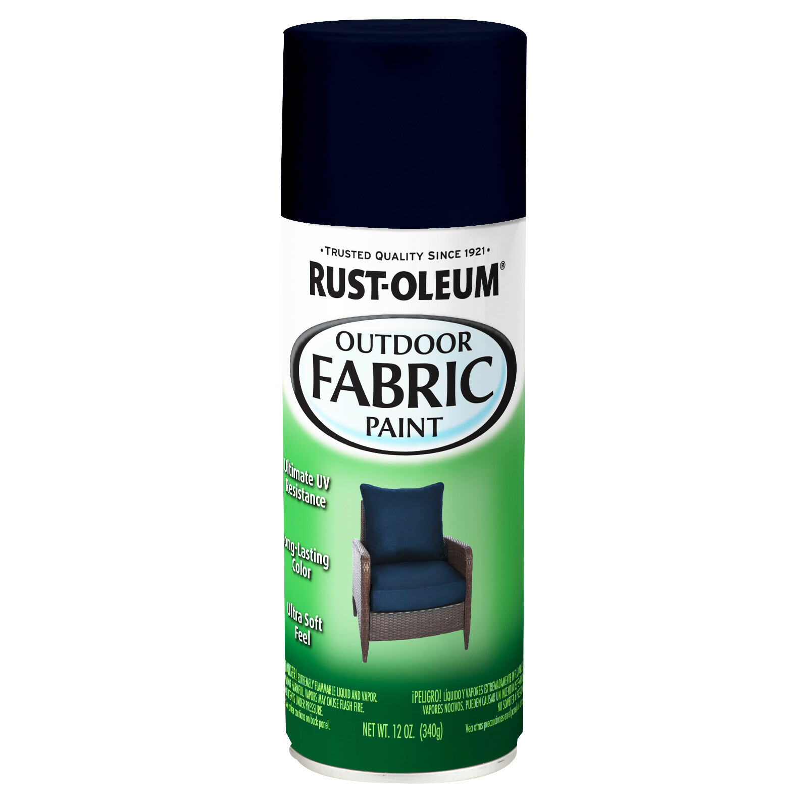 Rust-Oleum OUTDOOR FABRIC SPRAY PAINT • NAVY • UV RESISTANCE • SOFT FEEL • Blue