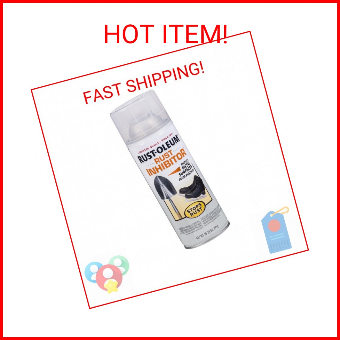 Rust-Oleum 224284 Stops Rust Rust Inhibitor Spray, 10.25 oz