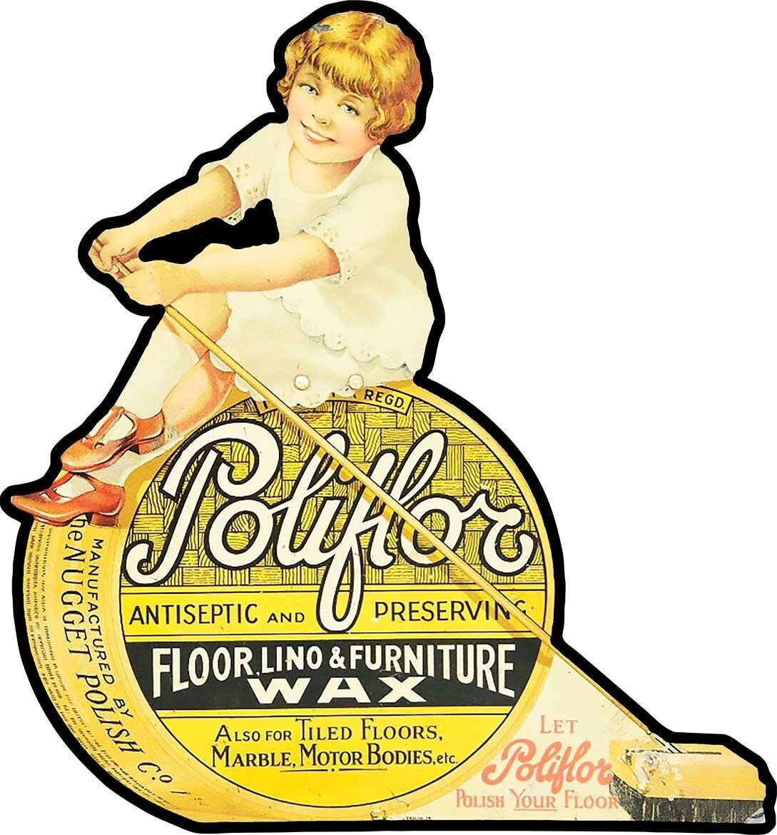 Poliflor Furniture Wax Laser Cut Metal Sign