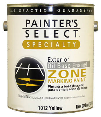 Painter’s Select 1012-GL Specialty Zone Marking Paint, Oil-Based, Flat Yellow, 1