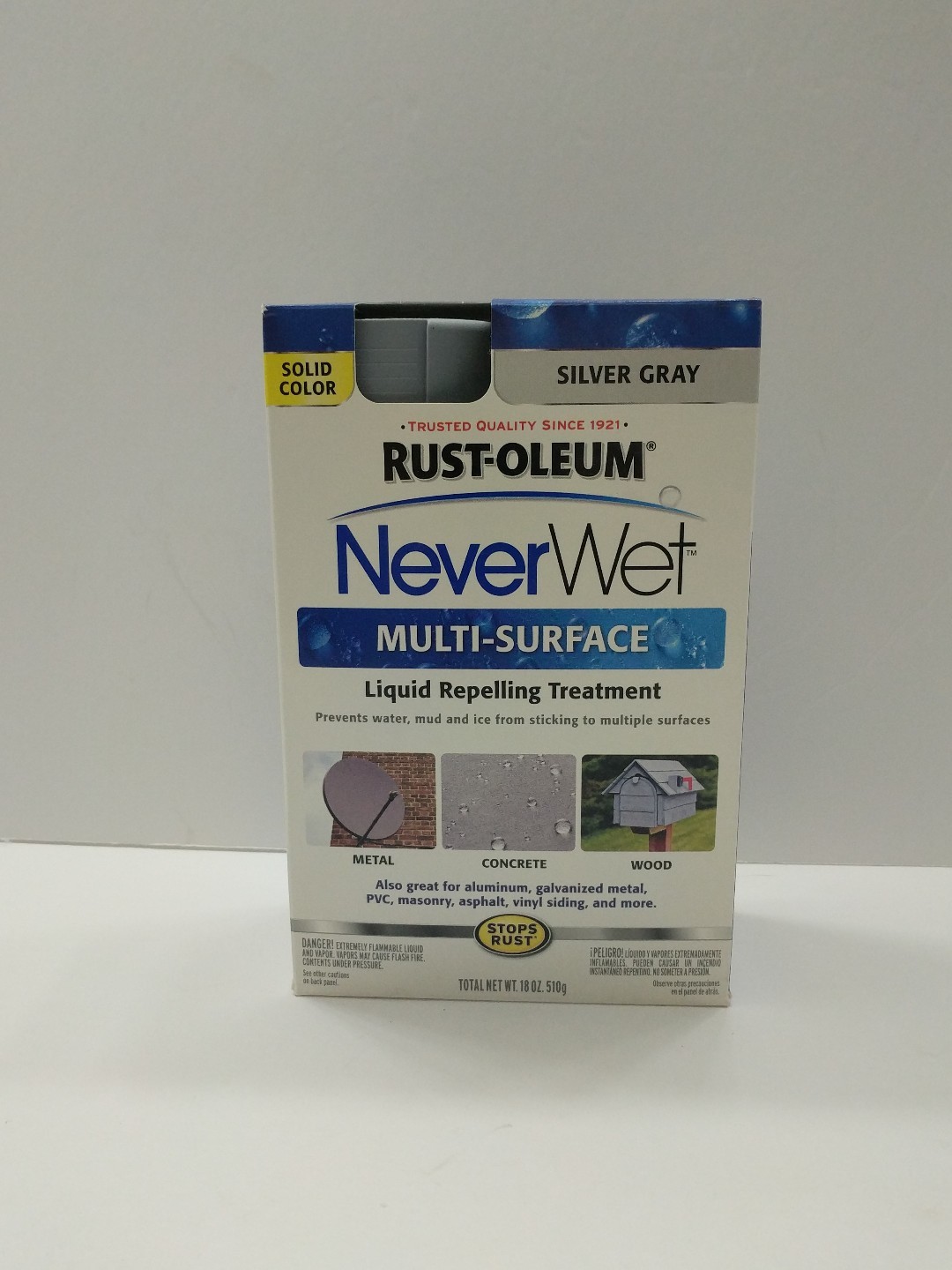 Never Wet Rust-Oleum 18 oz. NeverWet Multi-Surface Spray Kit Silver Gray