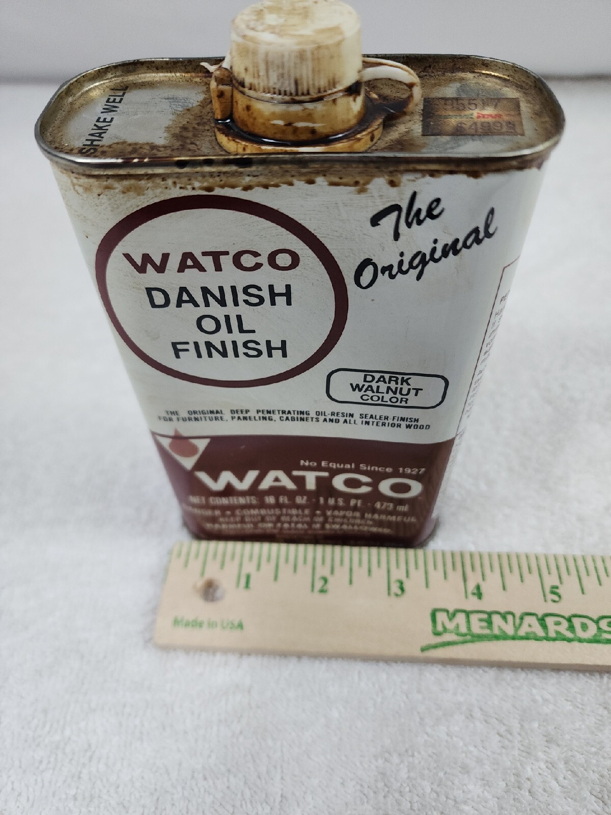 Vintage Watco Danish Oil Finish Dark Walnut Color Partial can.