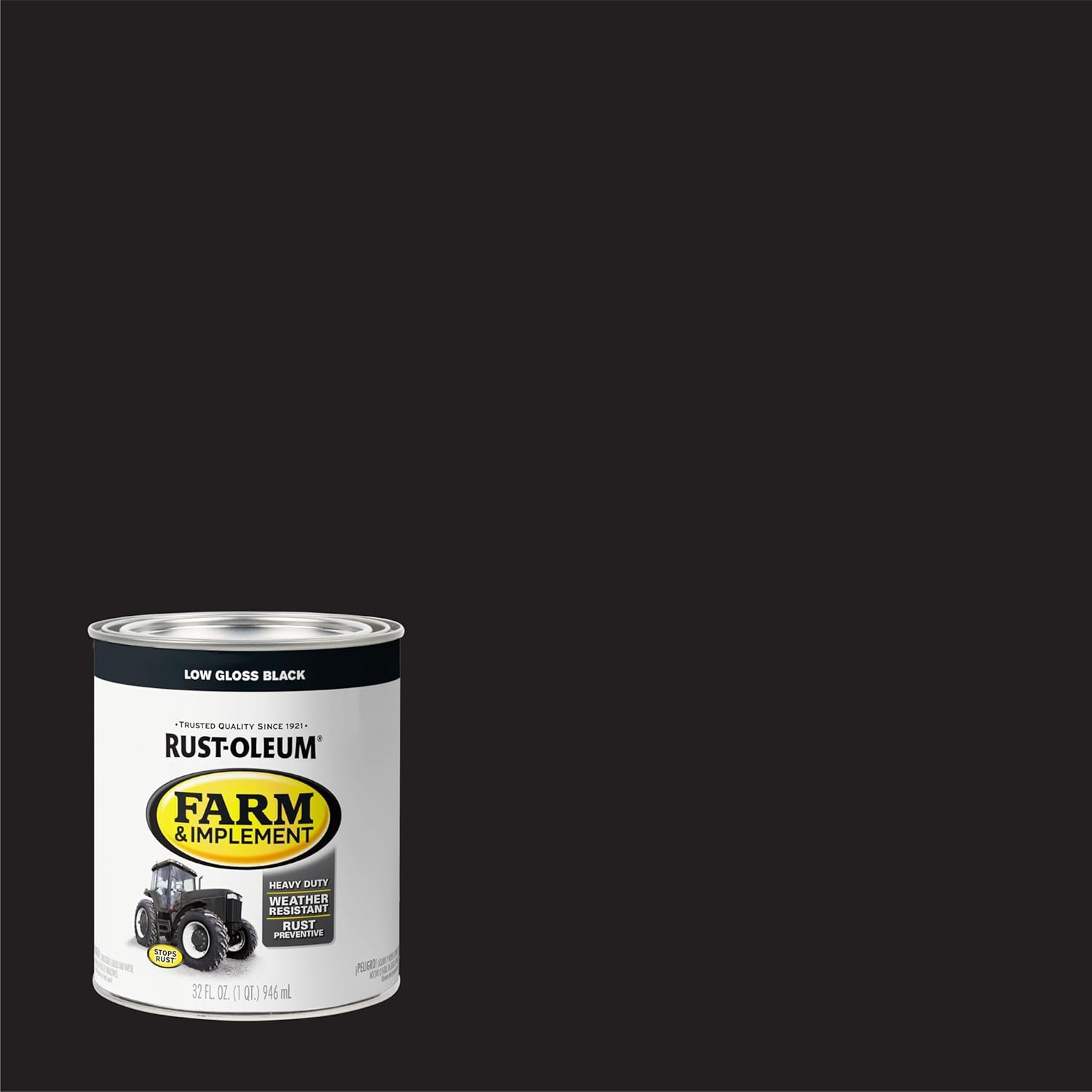 Farm Implement Enamel Paint Low Gloss Black Quart 2 Pack Durable Finish