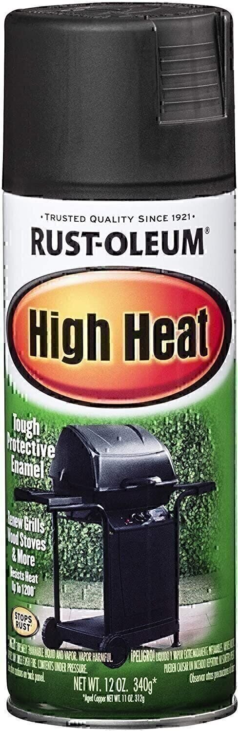 Rust-Oleum 7778830-6PK High Heat Enamel Spray Paint, 12 oz, Bar-B-Que Black,…