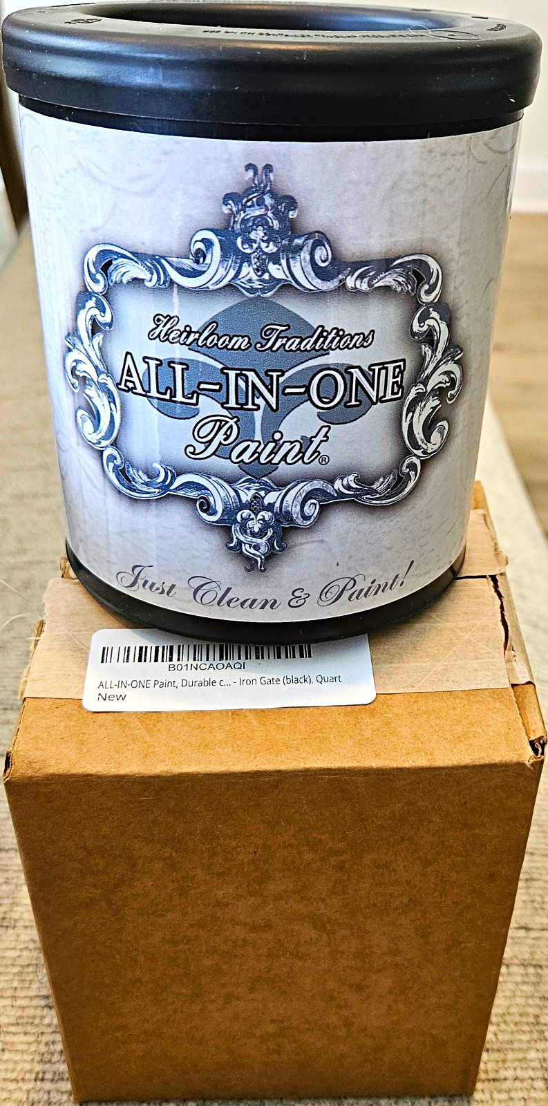 Heirloom Traditions All-In-One Furniture Paint Black 1 Quart Low Luster