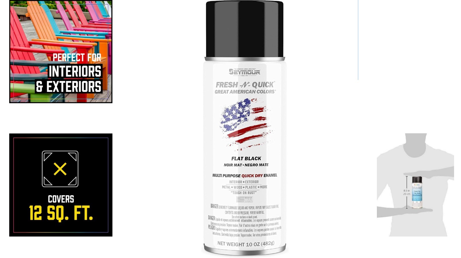 Multi-Purpose Flat Black Spray Paint – Fast-Drying, Waterproof, and UV Resistant