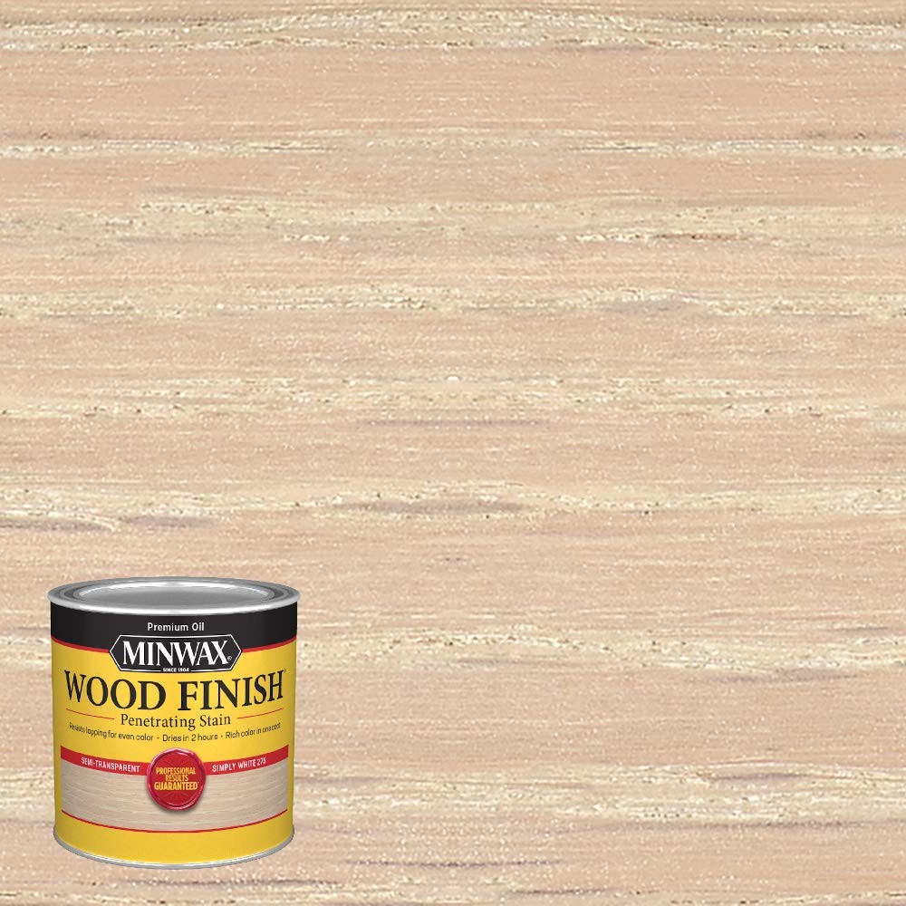 Minwax Simply White Oil Based Wood Stain Quick Drying Interior Finish 1 Quart