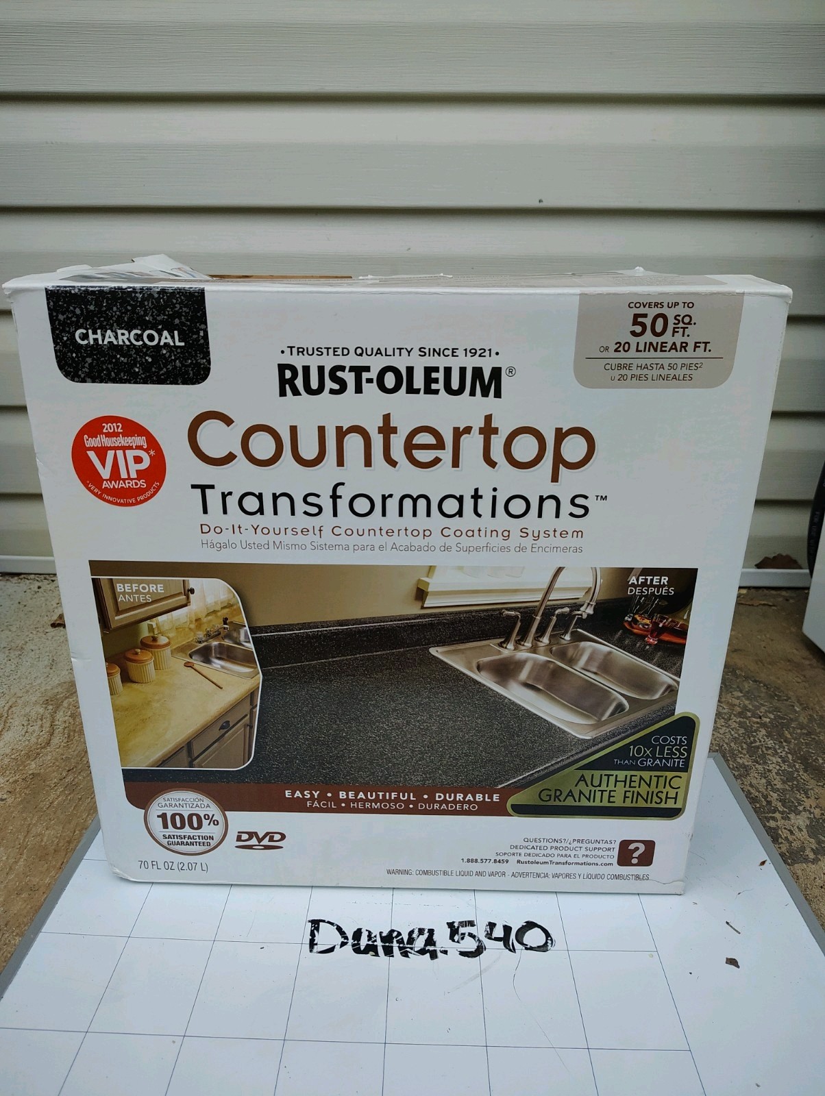 RUST-OLEUM 258285 Charcoal Countertop Transformations Kit 70 oz. Open Box +NEW+
