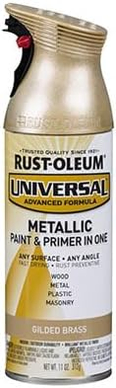 330504 Universal All Surface Metallic Spray Paint, 11 Oz, Guilded Brass