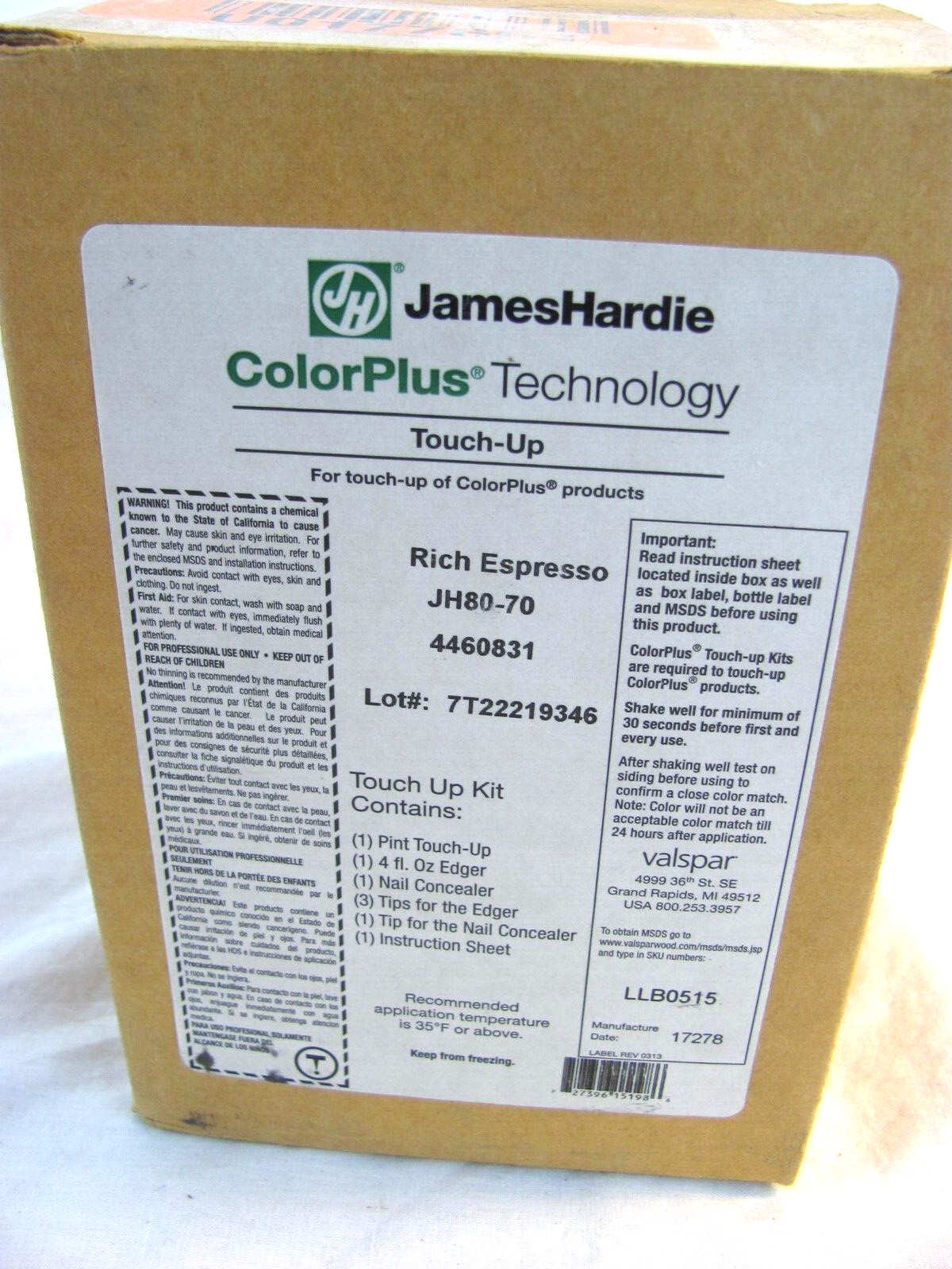 James Hardie ColorPlus Technology Touch-Up kit. RICH ESPRESSO JH80-70 ~ NEW
