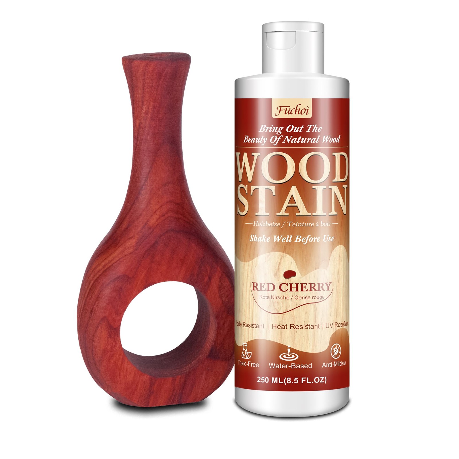 Wood Stain 8.5oz – Red Cherry | Water Based Furniture Stain & Wood Varnish fo…